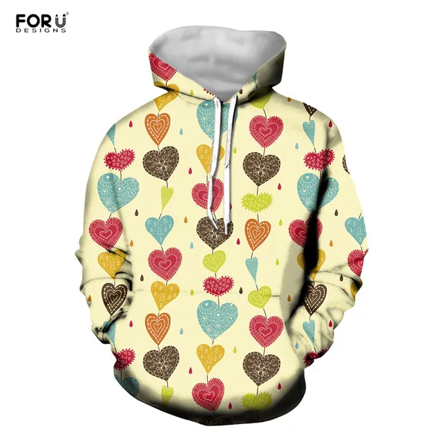 FORUDESIGNS с принтом в виде сердца, женские толстовки, повседневная осенне-зимняя одежда для девочек, высококачественные пуловеры, свитшоты, спортивный костюм - Цвет: HMC2885Z72W