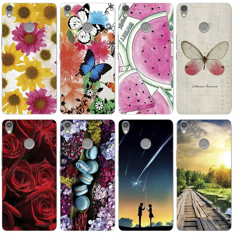 

Soft Silicone Cases For Tecno Camon CX Case Cover Print Rose Wolf Cute animal flower Patterned Cover TPU Case Fundas Para