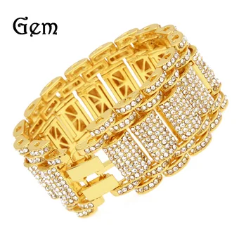 

Big Bracelet Nb22 European and American Hip-hop Men's Exaggerated Diamond Set Tank Bracelet Luxury Jewelry Mens Jewlery