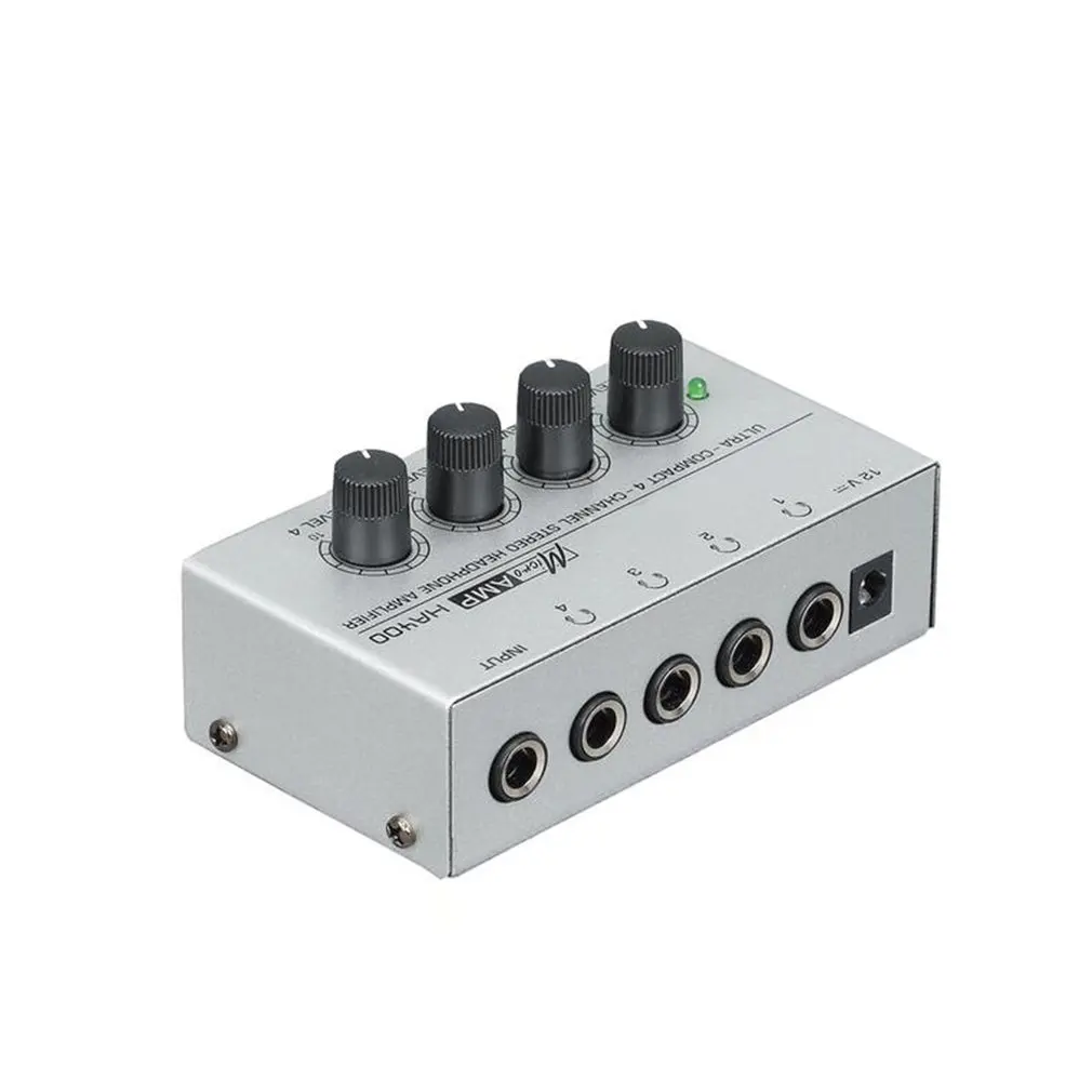 HA400 Ultra compact 4 Channels Mini Portable Audio Stereo Headphone Amplifier with Power Adapter Microamp Amplifier