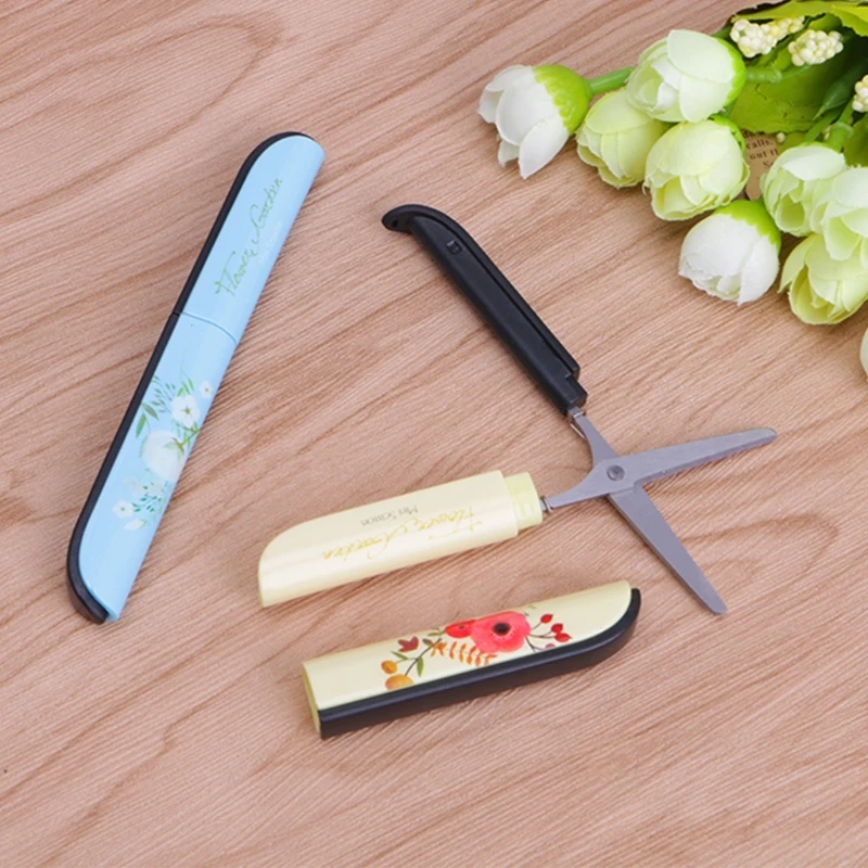 Creative Flowers Pattern Portable Scissors Stationery Scissors Novelty Scissors LX9A