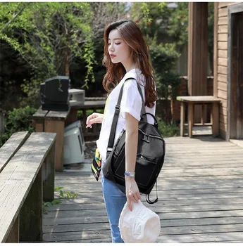 

2020 new women's shoulder bag ladies large capacity travel bag fashion casual solid color zipper backpack