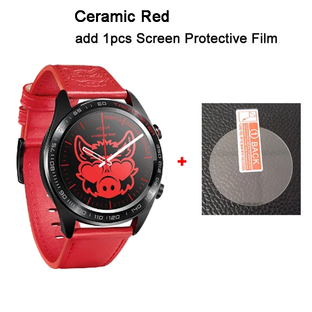 Ceramic Red n film Смарт-часы huawei Honor, керамические, Dream, спортивные, для сна, бега, велоспорта, плавания, горы, gps, 1,2 дюймов, AMOLED, цветной экран 390*390, часы - Цвет: Ceramic Red n film