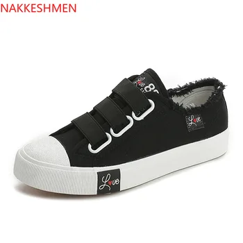 

Spring 2019 new canvas shoes women's shoes magic sneakers breathable single shoes