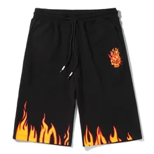 Брендовые Короткие Свободные повседневные брюки большого размера Прямые хлопковые с резинкой в талии с принтом Мужские шорты для баскетбола Новое поступление Узор Bap