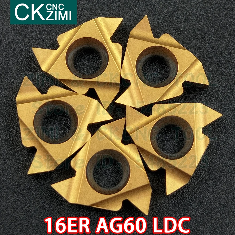

16ER AG60 LDC carbide inserts External thread inserts Tools Threading tools CNC Metal lathe turning Cutting tools 16ER for steel