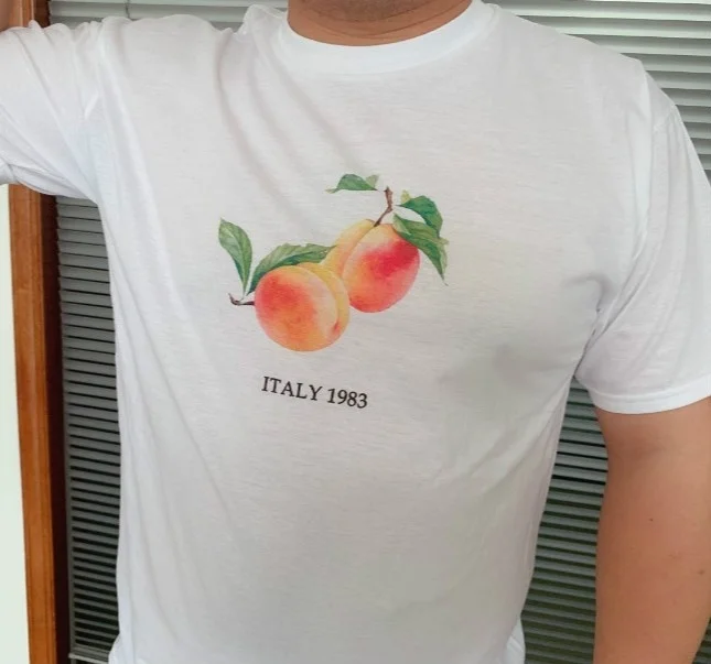 Kuakuayu Hjn 80s Ретро стиль персик Италия 1983 Футболка Camisa милые эстетические