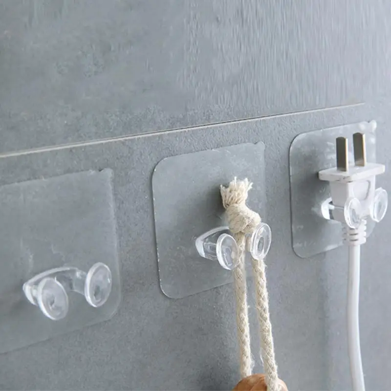 Transparent Strong Self Adhesive Door Wall Hangers Hooks For Silicone Storage Hanging Kitchen Magic Bathroom Accessories | Дом и сад