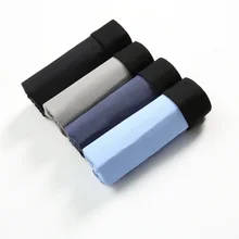 Мужское однотонное нижнее белье; 4 шт.; мужские спортивные трусы для йоги; боксеры; дышащие хлопковые боксеры для занятий в помещении