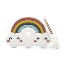 

2Pc Silicone Teethers For Baby Beads Clouds Baby Teething Toys Bpa Free Food Grade Silicone Care DIY Pacifier Chain Accessories