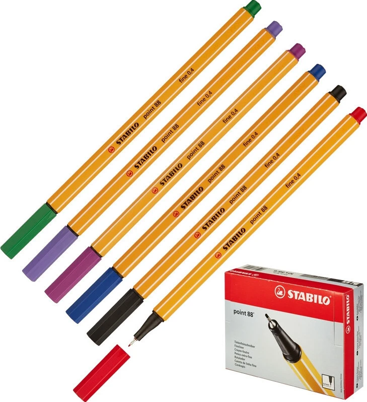De Stabilo punto 88/6 0,4mm 6 papelería de colores... bolígrafo... plumas escolares para la escuela pluma borrable Multi plumas tienda con entrega rápida y precios razonables|Bolígrafos| - AliExpress