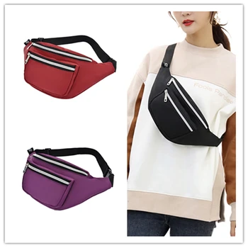 

AA Unisex Fanny Waist Bag Water Resistant Casual Style Travel Pack Solid Color Hip Pouch for Outdoor Workout/Hiking/Dog Walking