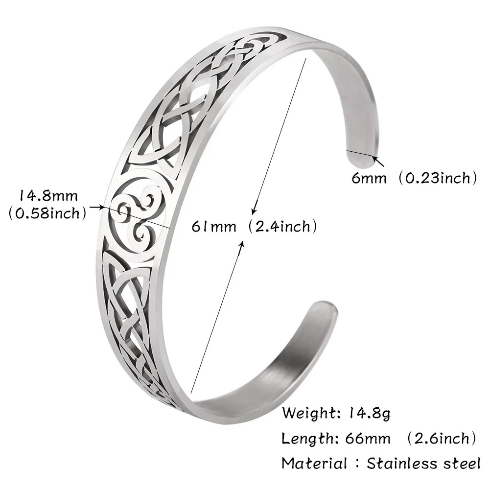 Lemegeton Viking браслеты-манжеты Ирландский Узел кельтский узел браслет для мужчин и женщин амулет ювелирные изделия-талисманы браслет из нержавеющей стали