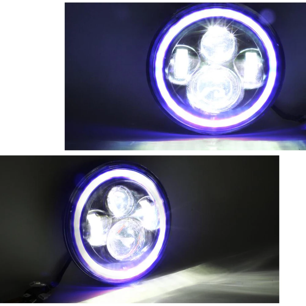 7 дюймов 150 Вт круглый светодиодный фонарь дальнего и ближнего света с синим ореолом кольцо ангельские глазки для Jeep Wrangler JK TJ LJ CJ автомобильные аксессуары