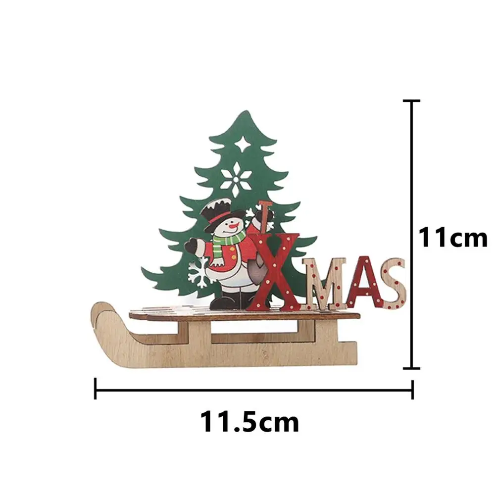 Taoup, деревянные рождественские украшения, Рождественский Декор для дома, Санта-Клаус, рождественские украшения из дерева, сделай сам, Рождественский Декор для стола, Noel Elk - Цвет: Snowman Ornaments