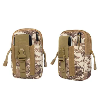 

Men Practical Camo Travel Belt Bag Casual Camping Hiking Hunting Military Zipper Outdoor Sports Small Pocket Running Waist Pack