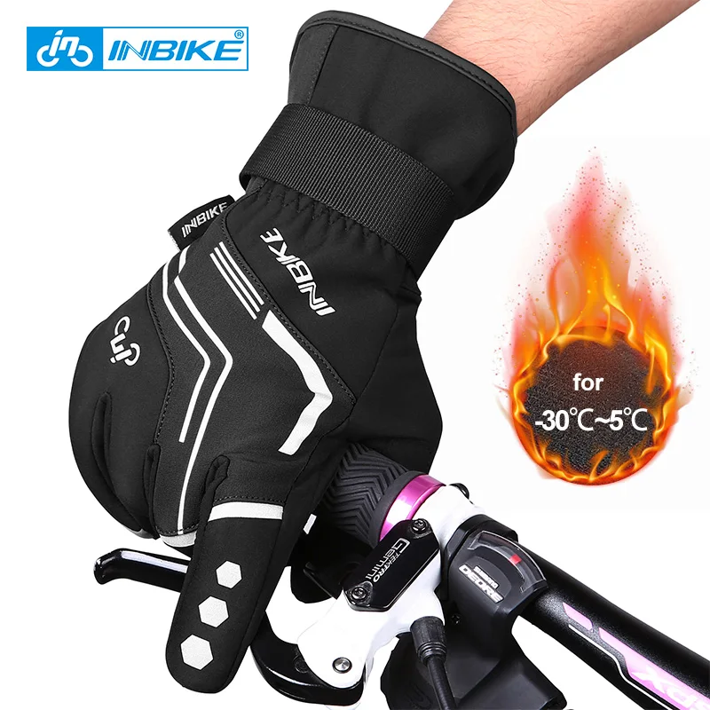 FDX Cycling Gloves Windproof Gel Padded Touchscreen  Full Finger Biking Gloves 