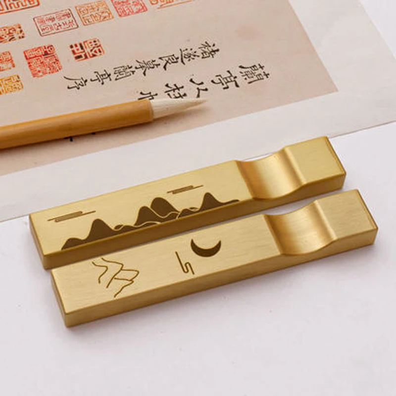 

1pc Brass Paperweights Chinese Painting Writing Drawing Weightpaper Holding Paper Flat Smooth for Beginning Calligraphy Practice