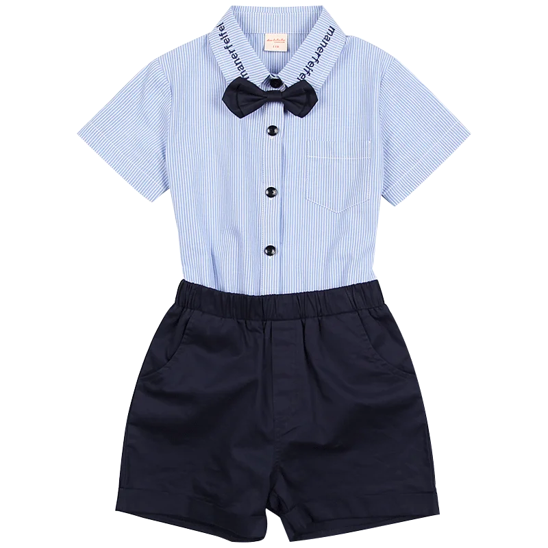 Boy Set Blue Blue Summer Children's School Uniforms Kindergarten Clothing Summer New Pupils Graduated Children's Clothing Class Clothing Suit - Цвет: Boy Set Blue