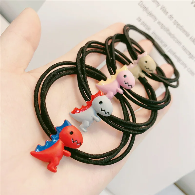 Kawaii, многослойные эластичные резинки для волос, милый динозавр, женская, для девочек, детская повязка для волос, повязка для волос, аксессуары для волос, резинки для волос