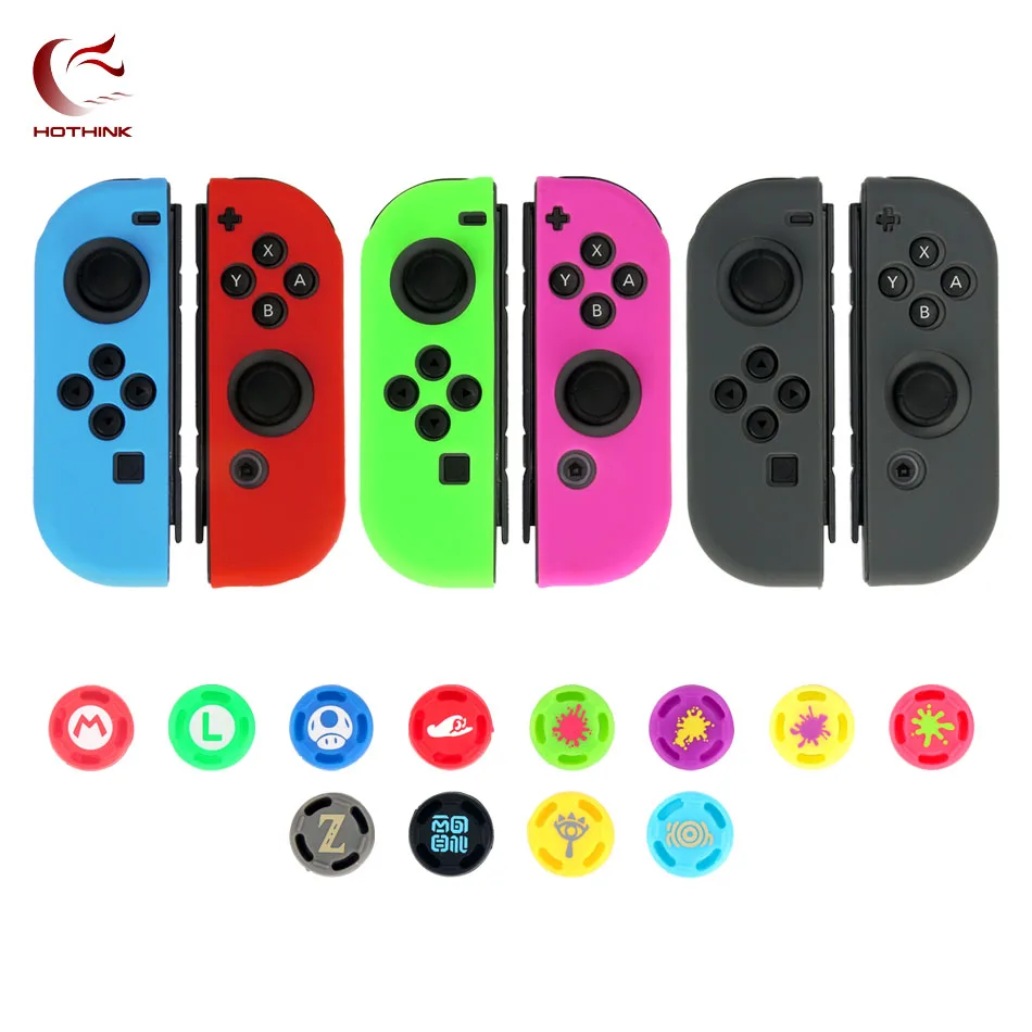 HOTHINK силиконовый мягкий чехол с картонным джойстиком для nintendo Switch Joy-con NS Zelda чехол Mario Splatoon cover