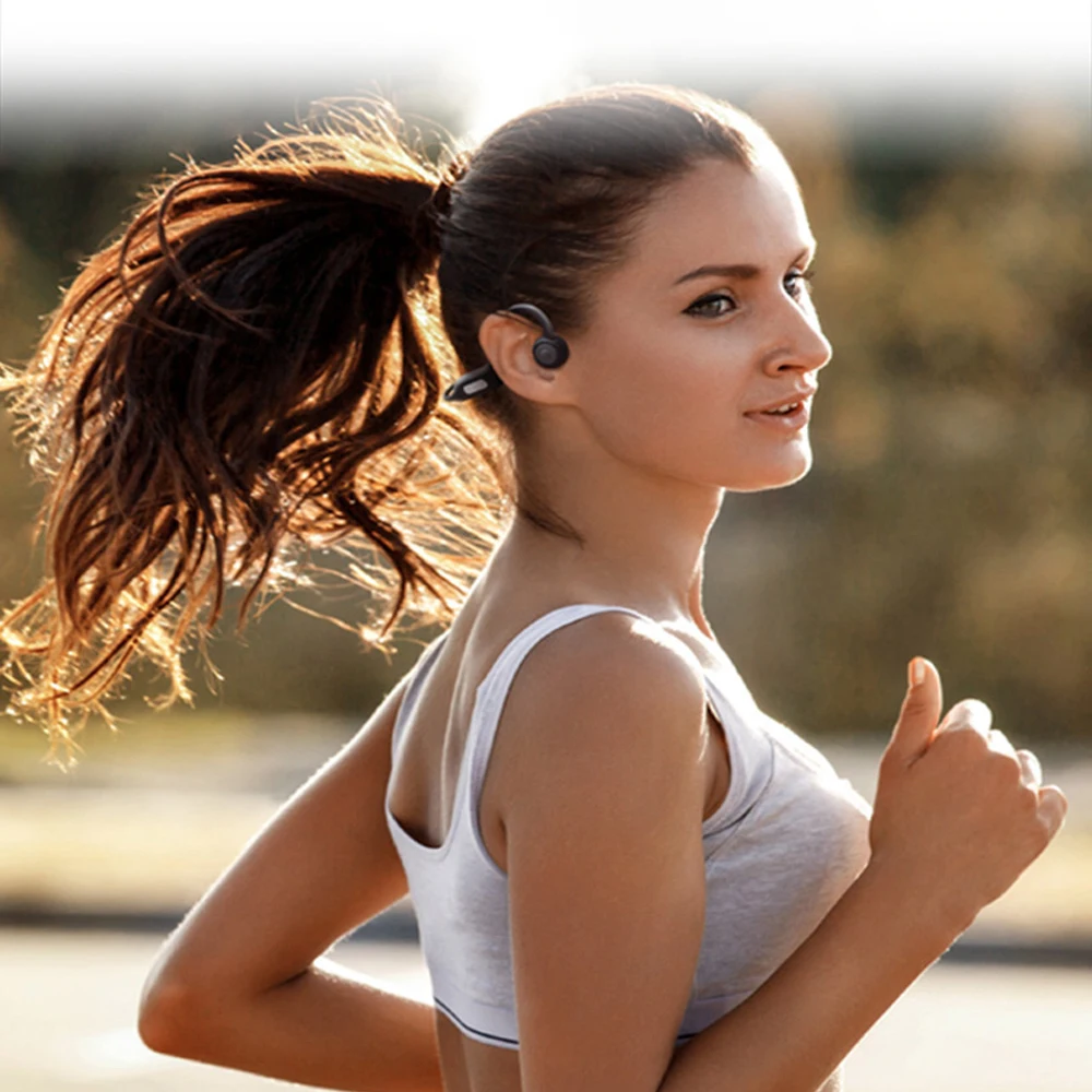 For Huawei Xiaomi Bone Conduction Bluetooth Headset Hanging Neck Wireless Sports Waterproof With Built-in Memory mp3 Integrated