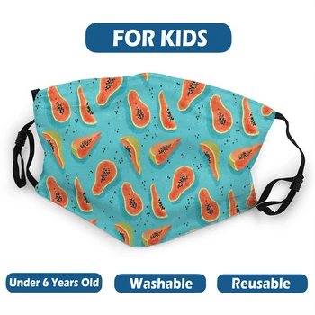 

Papaya Fruit Kids Boys Girls Non-Disposable Face Mask for Child Anti Haze Dustproof Protection Cover Respirator