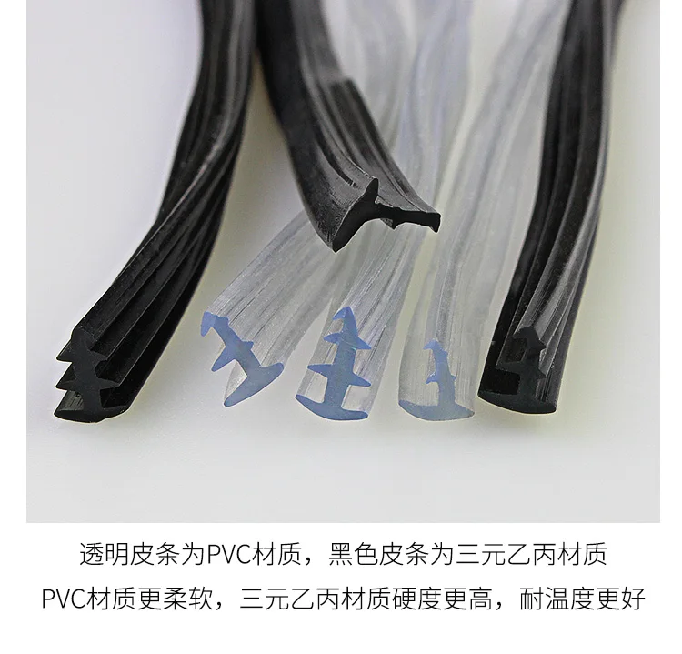 de alumínio fixo tira de vidro portas e janelas três epdm selo tira