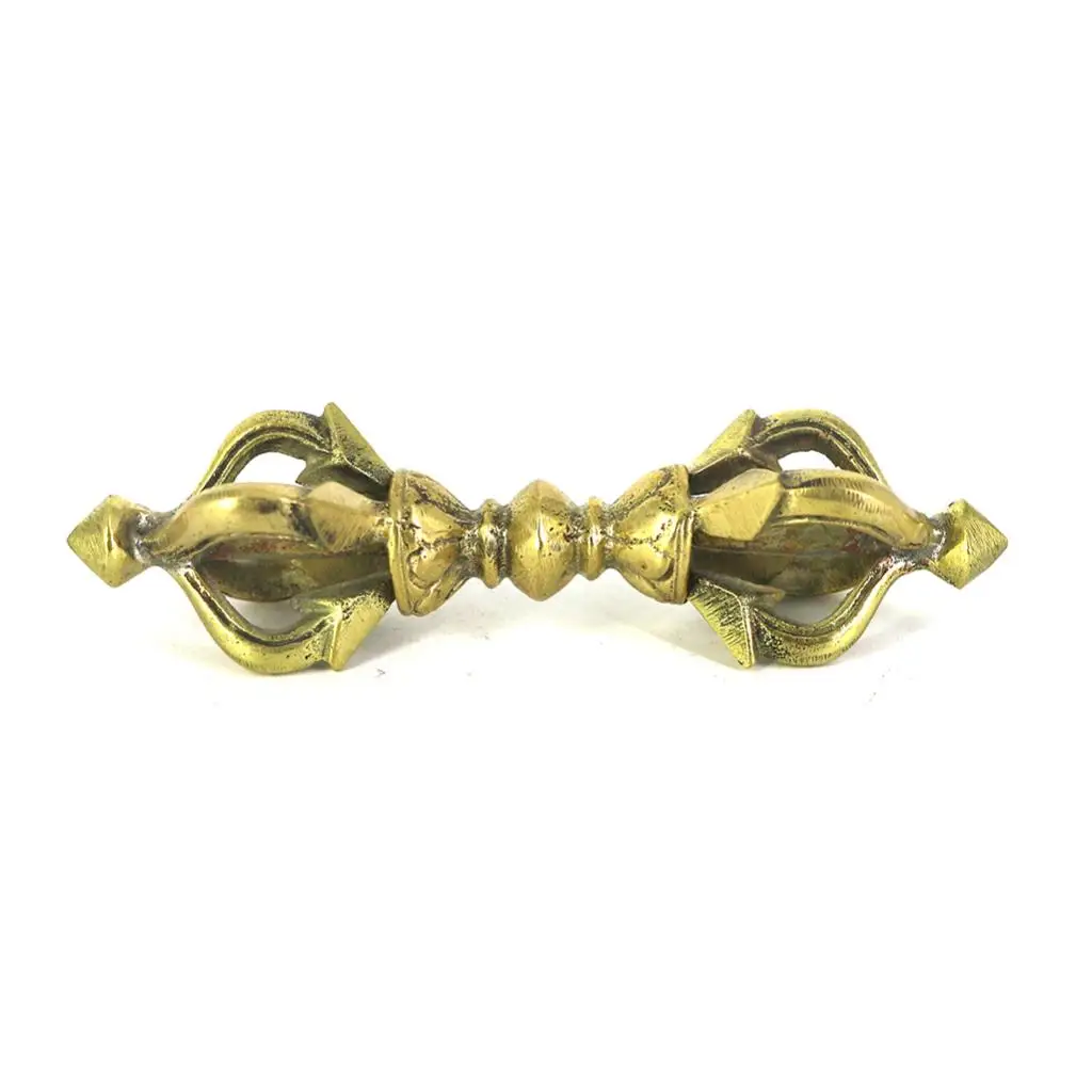 Tibetan Buddhism Copper 9 x5cm Five Shares Dorje Vajra Pestle Home Ornament