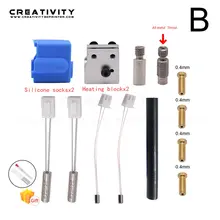 3D Printer Newest Sidewinder X1 & Genius Silicone Nozzle Kit Heated Block Throat Heat Cartridge And Thermistor Metal Arm Idler
