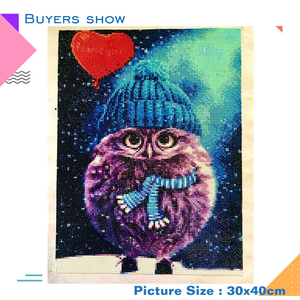 Diamond Painting EverShine Diamond Mosaic Full Square Owl Rhinestones Art Animal Diamond Painting Cartoon Cross Stitch Decoration For Home