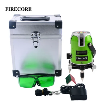 

FIRECORE 5 Line Green Laser Level EK-468GJ 360 Degree 4 Vertical + 1 Horizontal Rotary Laser Line Measurement Tool