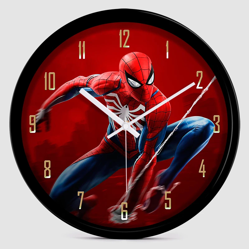 12 дюймов бесшумный мультяшный супергерой Мститель Человек-паук настенные часы красочная современная детская комната спальня кухня домашний декоративный