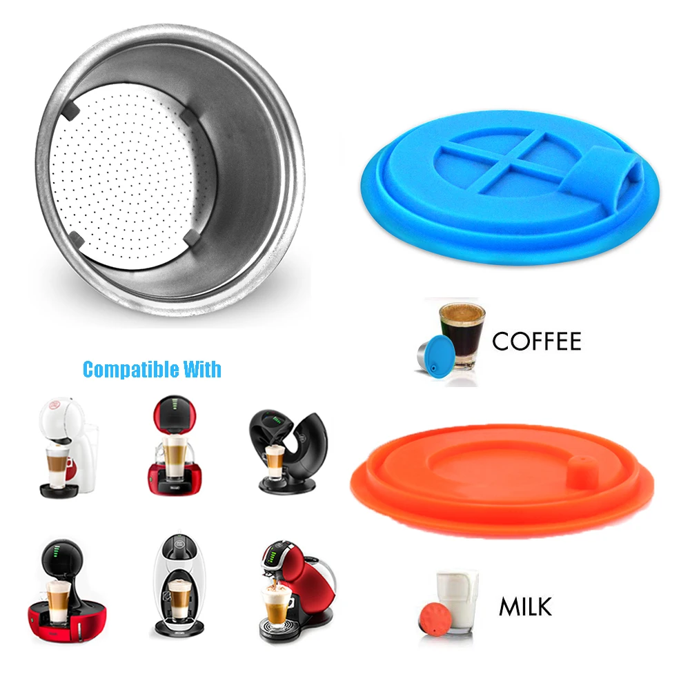 Icafilas Capsule Di Caffè Riutilizzabili Per Macchina Da Caffè Dolce Gusto Macchina Per Latte Ricaricabile In Acciaio Inossidabile Crema Maker