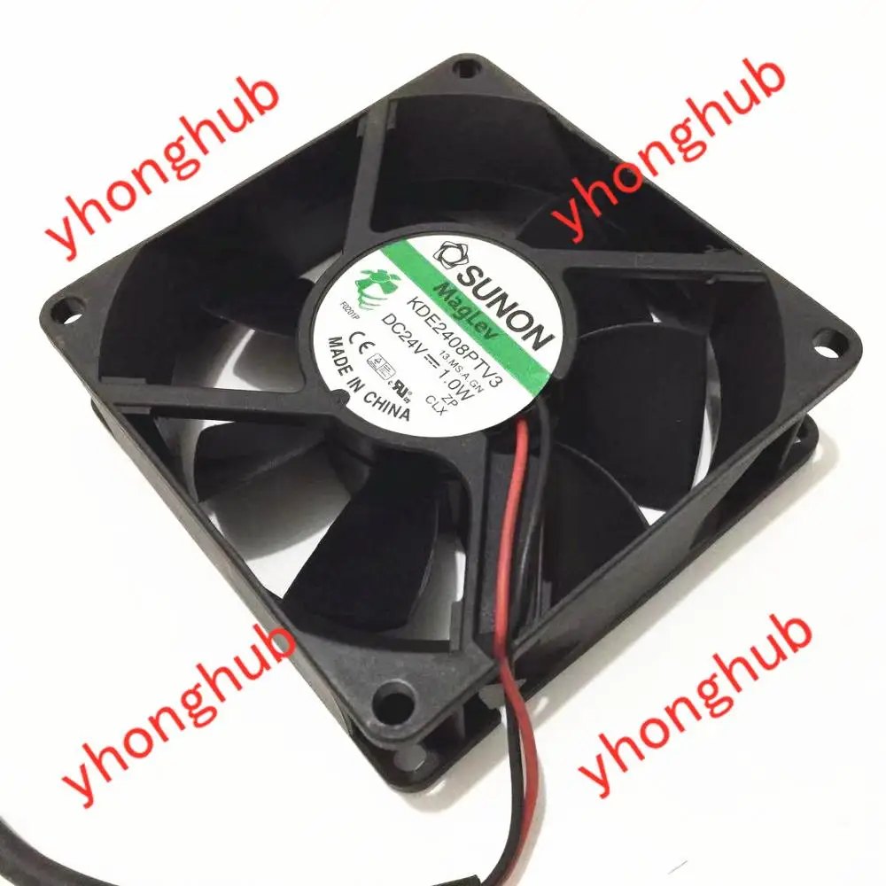 

SUNON KDE2408PTV3 13.MS.A.GN DC 24V 1.0W 2-wire 3-pin 80x80x25mm Server Cooler Fan