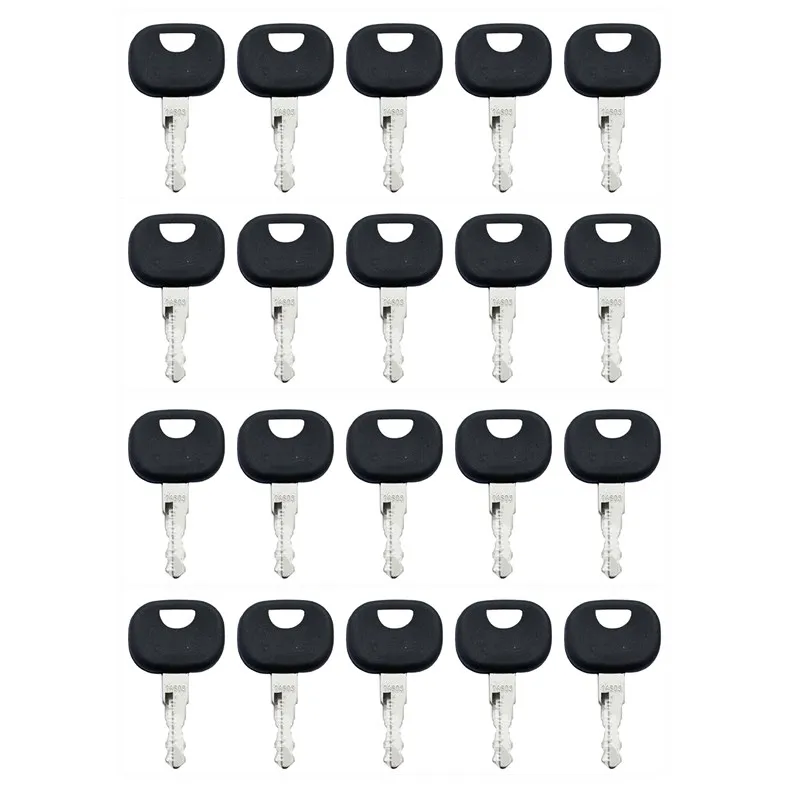 JEENDA 10PCS Ignition Keys 14707 14607 14603 5755124 8035807 for Bobcat New Holland Industrial JCB Bomag Hamm Roller Compaction Dynapac Terex Vibromax Volvo Ford Moxy 85804675 05755125 