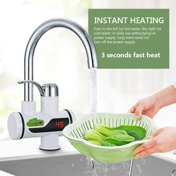 

Electric Kitchen Water Heater Tap 360° Instant Hot Water Faucet Heater Cold Heating Faucet Tankless Instantaneous Water Heater