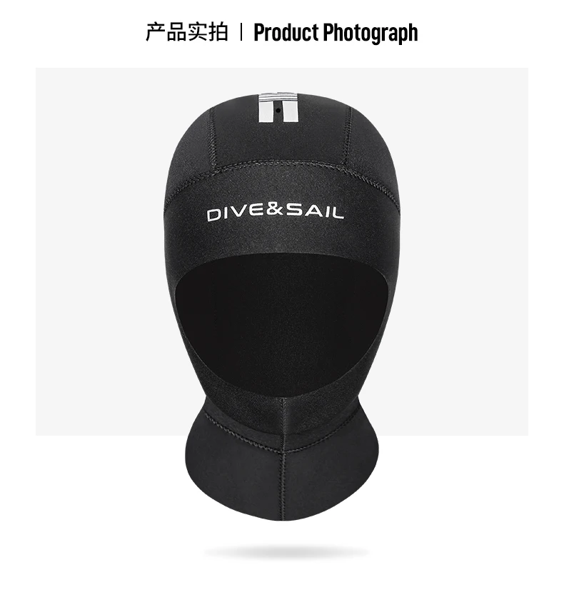 Description Picture 6 of itemNeoprene Wetsuit Dive Hood Vented Bib Hood 3MM 5MM for Men Women, Water Sports Cap Warm Comfortable Slip-on Snorkeling Surfing