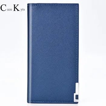 

Caze Kyts 2020 Creative new men's wallet long section Korean version of the soft leather wallet cross pattern ultra-thin wallet
