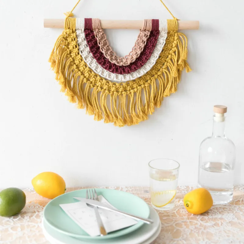 

Boho Decor Hand-woven Macrame Wall Hanging Creative Wall Tapestry B&B Women's Cake Shop Home Decoration Accessories Wall Decor
