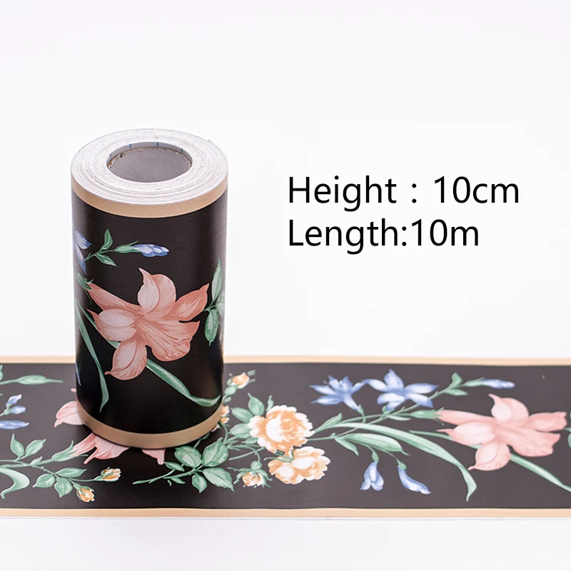 Self-adhesive waterproof 3D wall sticker kitchen bathroom skirting waist line wallpaper border removable sticker decoration