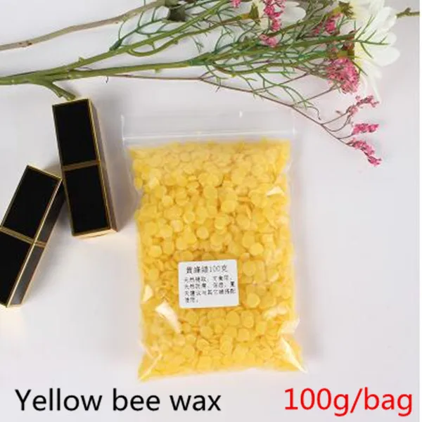Yellow beewax 100g 20 г, 100 г/лот чистый натуральный белый пчелиный воск свечи изготовления поставки восковая губная помада DIY Материал желтая пчела восковая Губная помада «сделай сам» - Цвет: Yellow beewax 100g