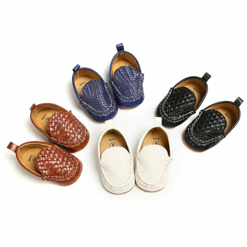 0-18M Infant Kid Baby Boy Girl Shoes Casual Loafer Flat Shoe Casual Baby Walk Trainner PU Leather Boat Peas Shoes