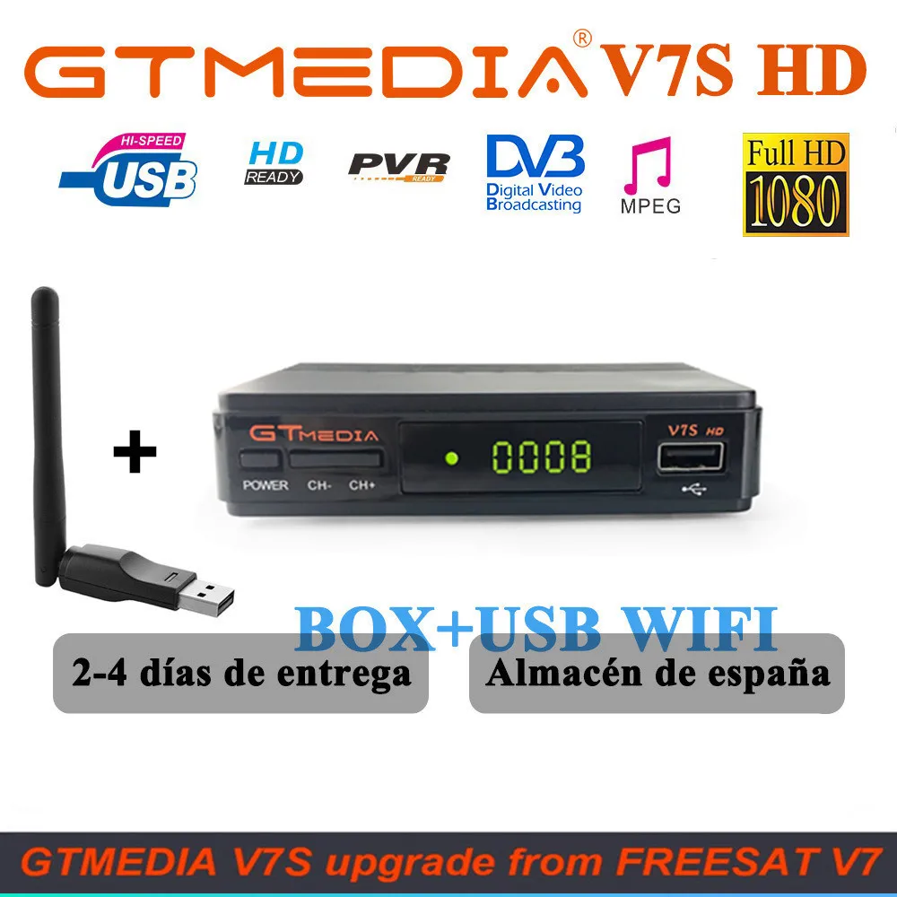 FHD 1080P Gtmedia V7S HD спутниковый ТВ приемник включает в себя usb цифровая камера с Wi Fi для