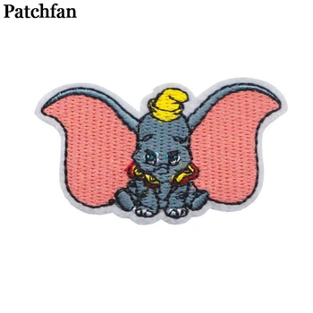 

20pcs/lot Patchfan elephant Embroidered Iron on Patches para Clothing Clothes Appliques wallet shoes badges Sticker A2227