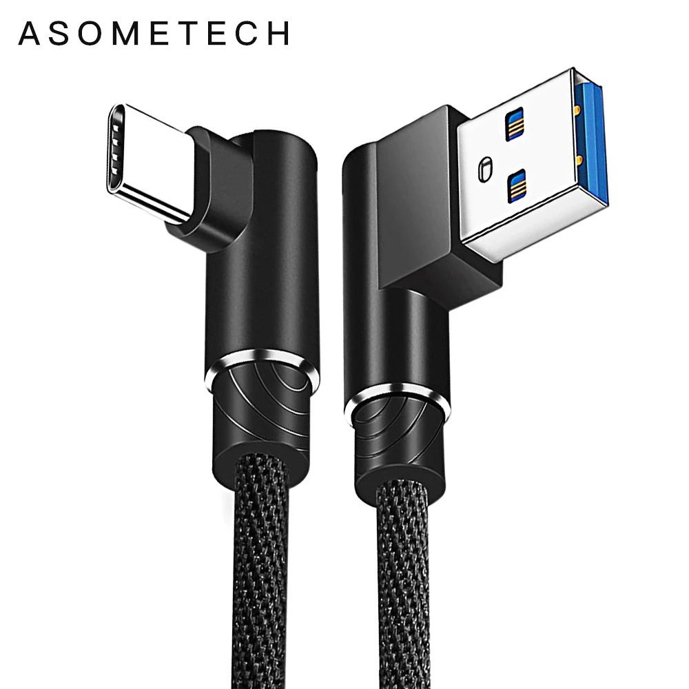1 м 2 3 USB-кабель для зарядного устройства типа C 90 градусов кабель зарядки и