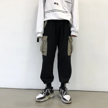 

2019 Spring And Autumn New Korean Men's Japanese Trend National Tide Wide Multi-tool Tooling Street Hip Hop Casual Trousers