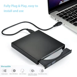 Externa DVD ROM Optical USB 2,0 CD/DVD ROM CD RW jugador quemador Slim lector portátil grabadora portátil para computadora portátil