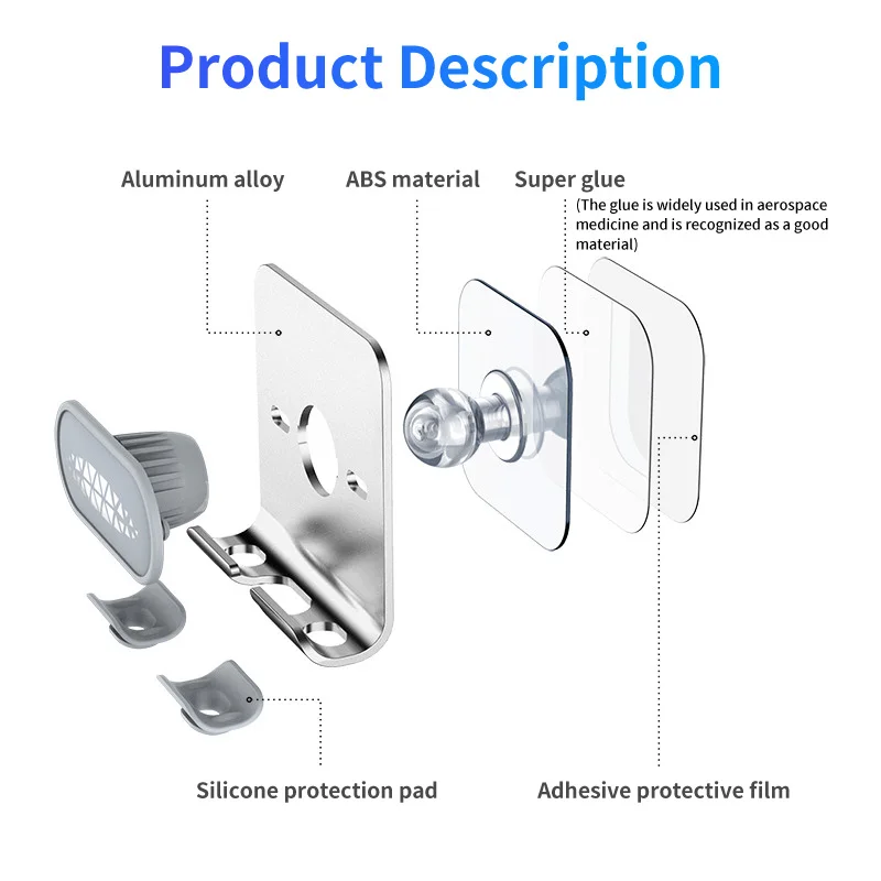 Montagem na Parede Suporte do Telefone Suporte de Caixa de Armazenamento Ankndo Universal Auto-adesivo Rotatable Móvel Carregável Multifuncional 5 Ankndo universal auto-adesivo rotatable montagem na parede
