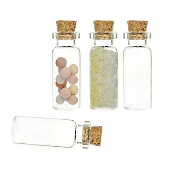

SAE Fortion 4Pcs 20*50MM 10 ML Mini Glass Bottles Empty Jars Accessories With For DIY Craft Decoration Sample Stoppers Cork C2H5